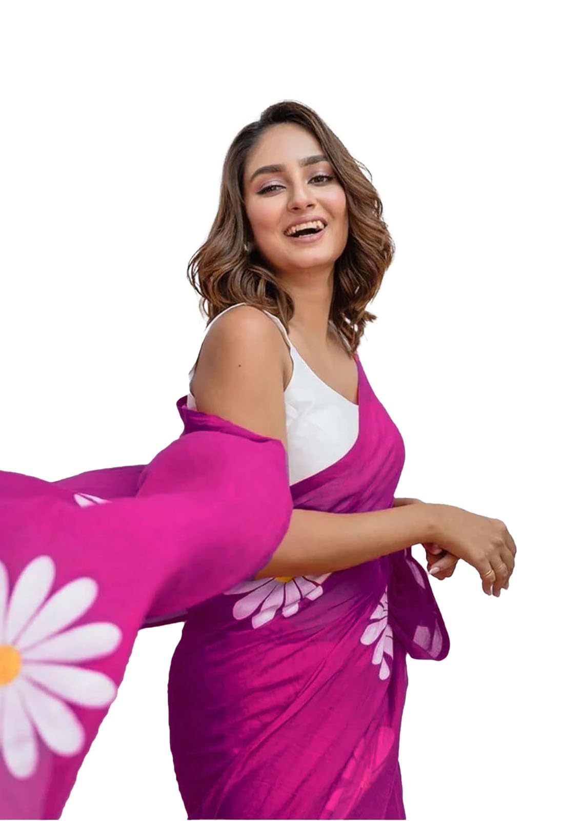 Yashika Women's Georgette Floral Printed Saree With Unstitched Blouse Piece |saree for Women | New Sari | Latest Saree