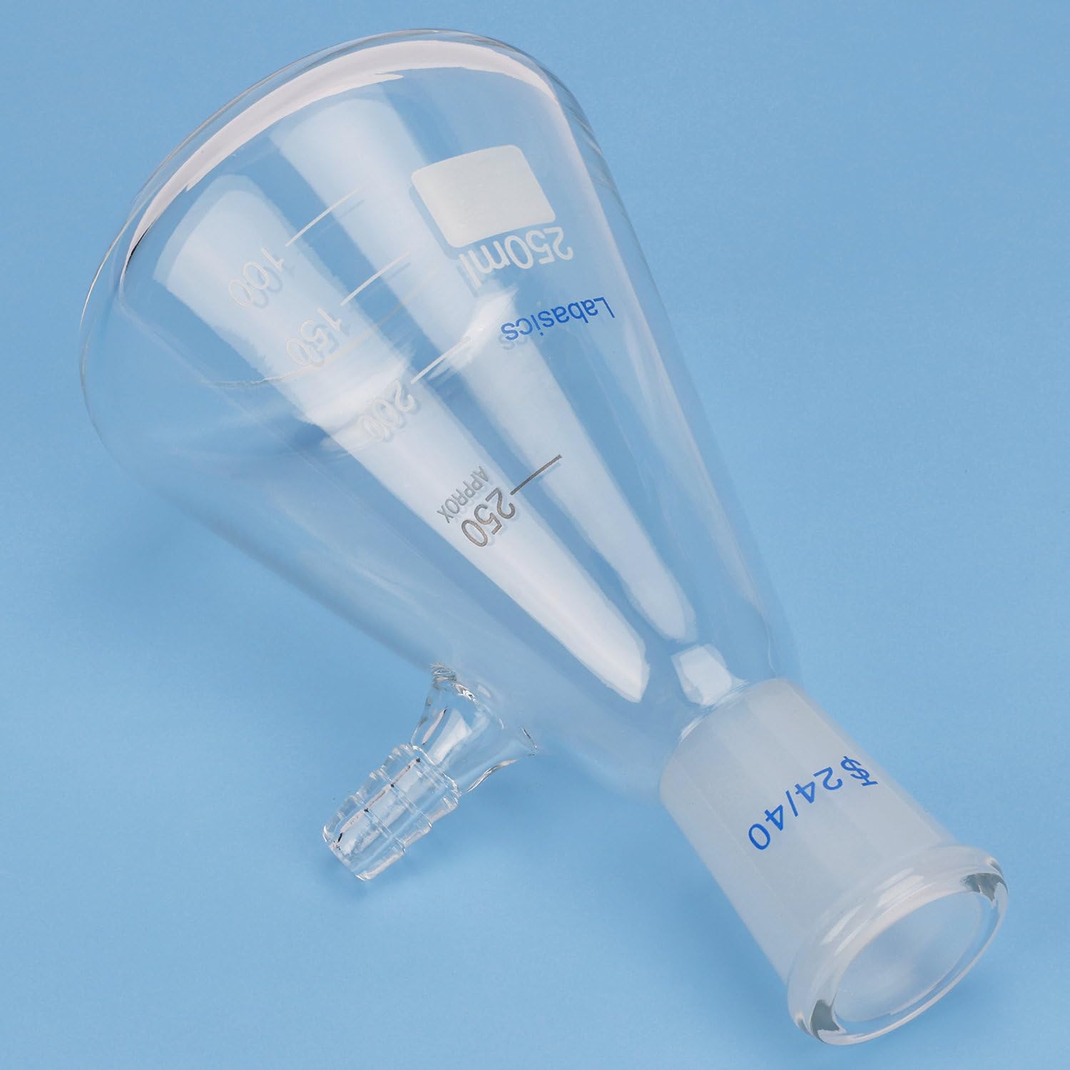 Labasics 250 ml Filtering Flask with 24/40 Standard Taper Joint, High Borosilicate Glass Filter Flask, Bolt Neck with Tubulation, 9 mm Hose Interface
