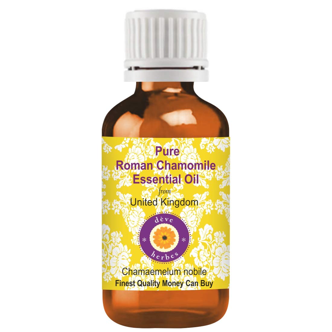 Deve Herbes Roman Chamomile Essential Oil (Chamaemelum nobile) Pure | Non-Sticky | Non-greasy | Lightweight | Men & Women | All Skin Types | Steam Distilled 5ml