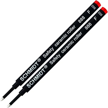 2 Pack - Schmidt 888 Red Fine Rollerball Refill