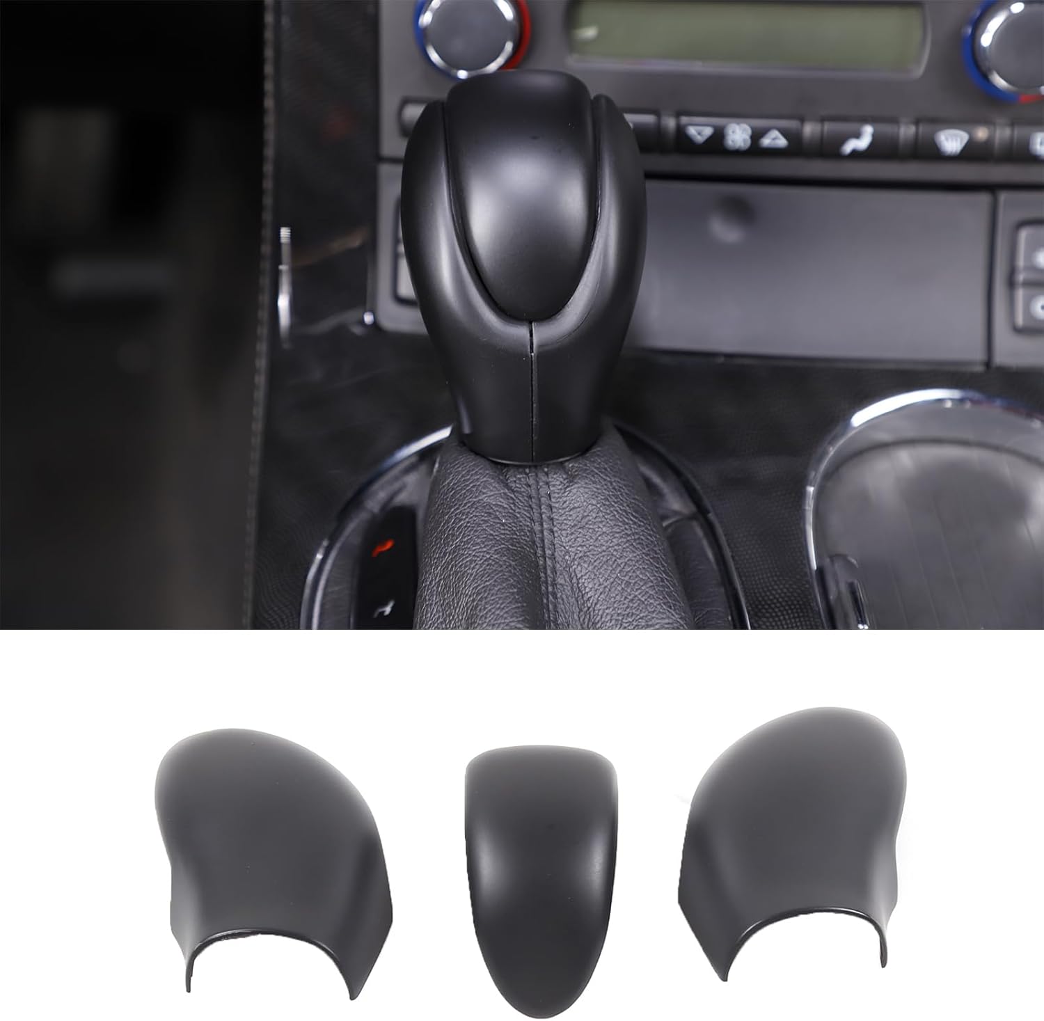 PIUGILH Gear Shift Knob Head Cover Trim Compatible with Corvette C6 2005-2013 Interior Accessories, Car Gear Shift Knob Head Cover Cap, Gear Handle Head Cover, 3Pcs