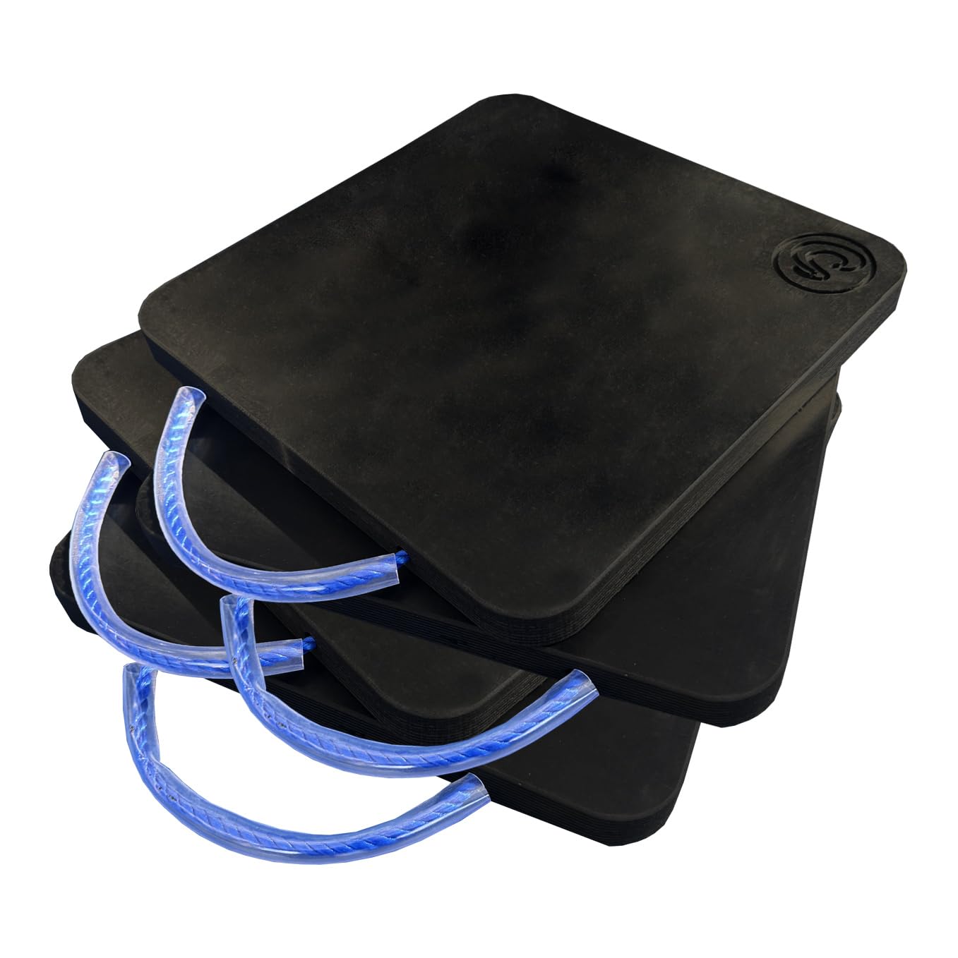 KIT 4 PEDANE 30X30X4 CM PER PIEDI STABILIZZATORI GRU, BASI D'APPOGGIO PER GRU, IN POLIETILENE NERO FACILI DA TRASPORTARE (300 x 300 sp. 40 mm)
