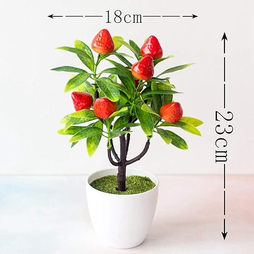 Miniatura 6 de Decoración de escritorio, árbol frutal artificial en maceta, planta falsa decorativa para oficina, decoración del hogar, accesorios de fotografía,
