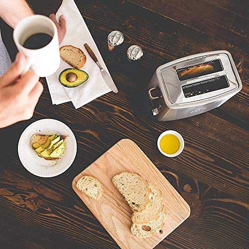 Crux 2 Slice Stainless Steel Toaster, Extra Wide Slots, Quick & Precise 6-Setting Shade Control, Reheat, Bagel and Gluten Free Function, Slide-Out Crumb Tray for Easy Clean Up, Silver/Copper Accents - Image 6
