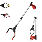 32 inch Foldable GrabRunner Reacher Grabber with Strong Magnetic Tip for Seniors, Disabled, After Surgery Recovery(Red)