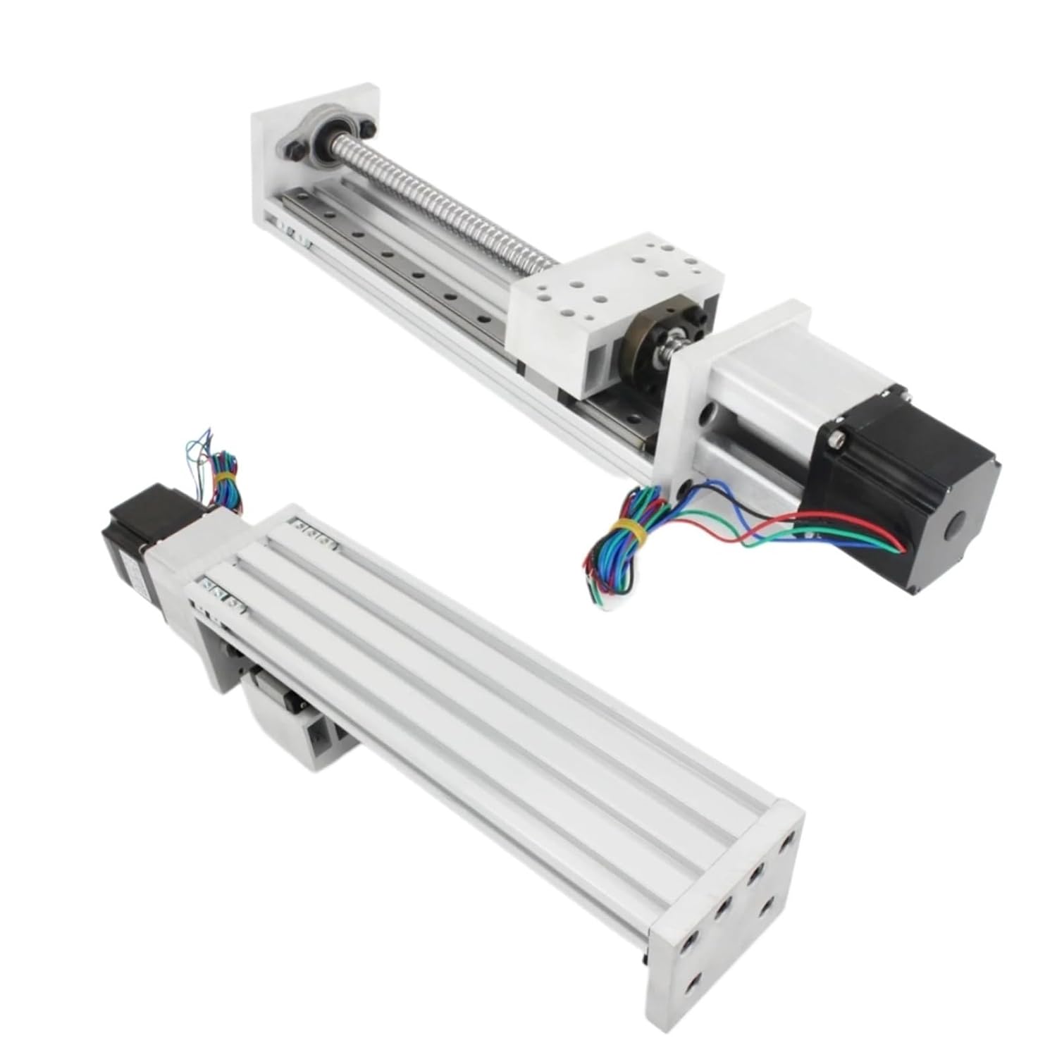 Compatible for Linear Guide ZBX80 X Y Z Axis Linear Stage Motion Actuator Cross Sliding Table with Nema23 Stepper Motor CNC Machine Parts(ZBX80-100mm)