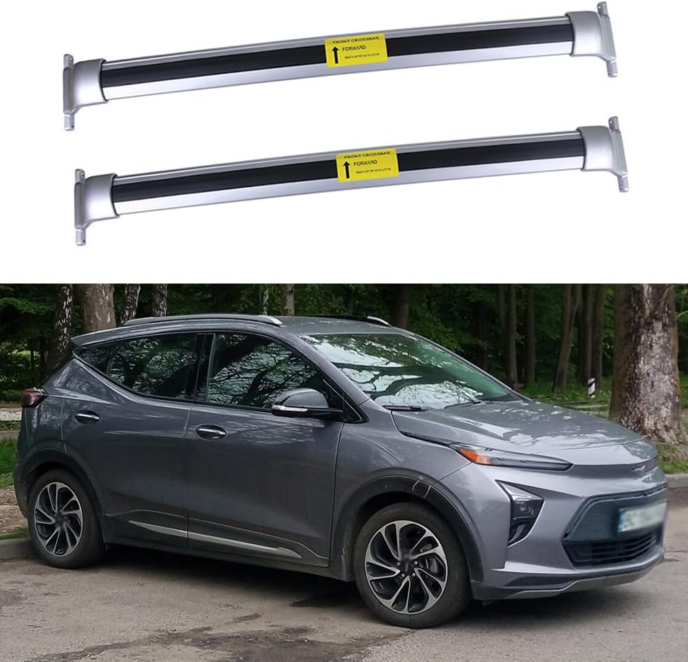 FTAPACCE 2PCS Crossbar Cross Bars Fits for Chevrolet Bolt EUV 2022 2023 2024 Roof Rack Rail Carrier Lockable Luggage Carrier Aluminum (Black)
