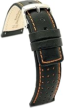 diloy Perforated Calf Leather Strap Rally Racing Style Contrast Coloured Stitching - Sports Watch Strap - Sizes 18mm 20mm 22mm 24mm Black, Brown, Red, Navy 367