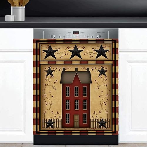 Miniatura 2 de Homega Primitive Barn Star - Cubierta magnética para lavavajillas, paneles magnéticos para nevera Prim Country House, decoración de cocina,