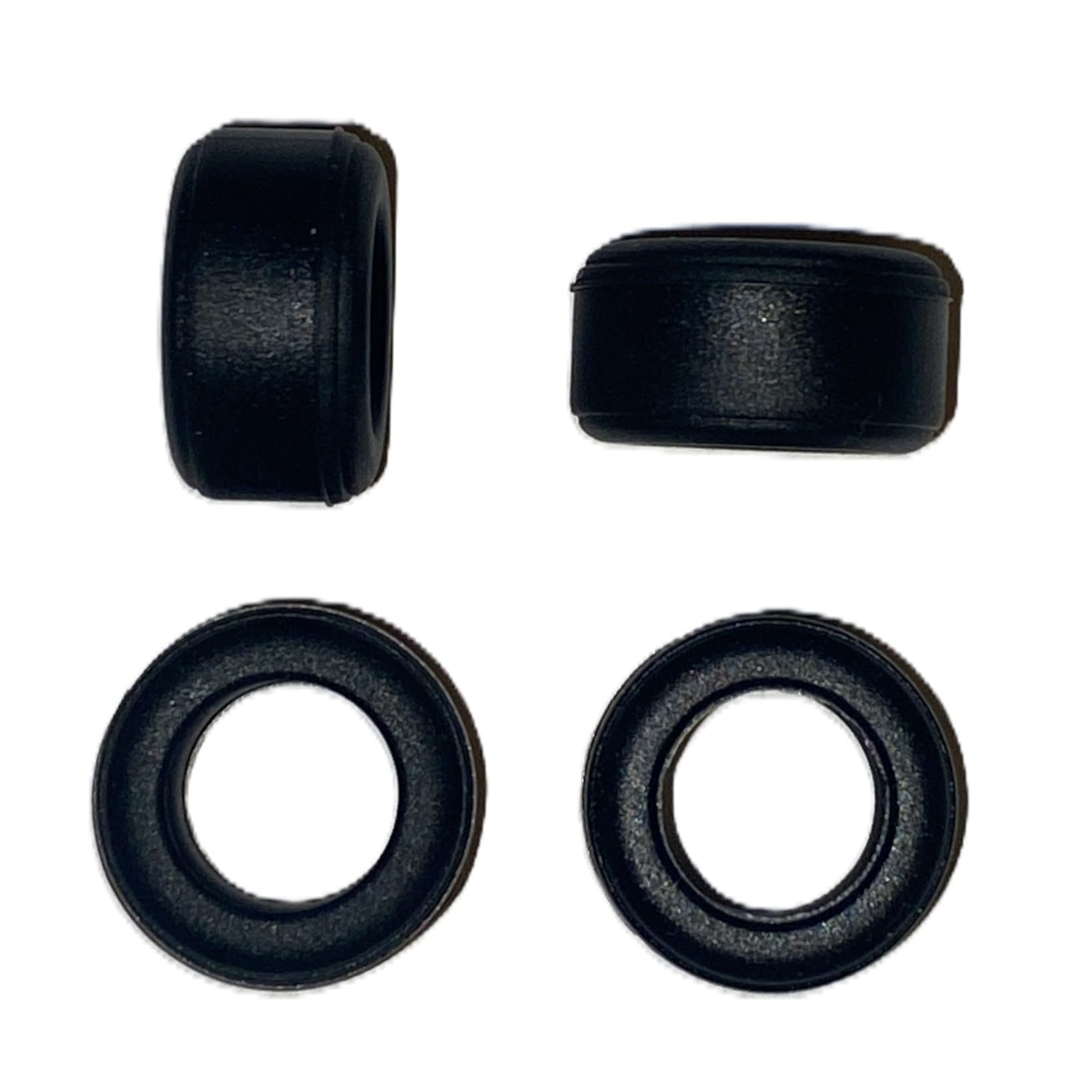 SSC 4 Tyres for Slot Cars, 9mm Wide Super Grip Small Slick Tyres, Replacement Spare Tyres Accessory, Compatible for Scalextric Metro, Mini, Escort, Datsun 260z, Maestro, Old F1 Fronts