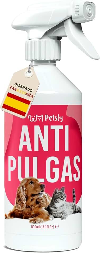 Petsly Spray antipulgas con geraniol, no mancha, para hogar, 500 ml