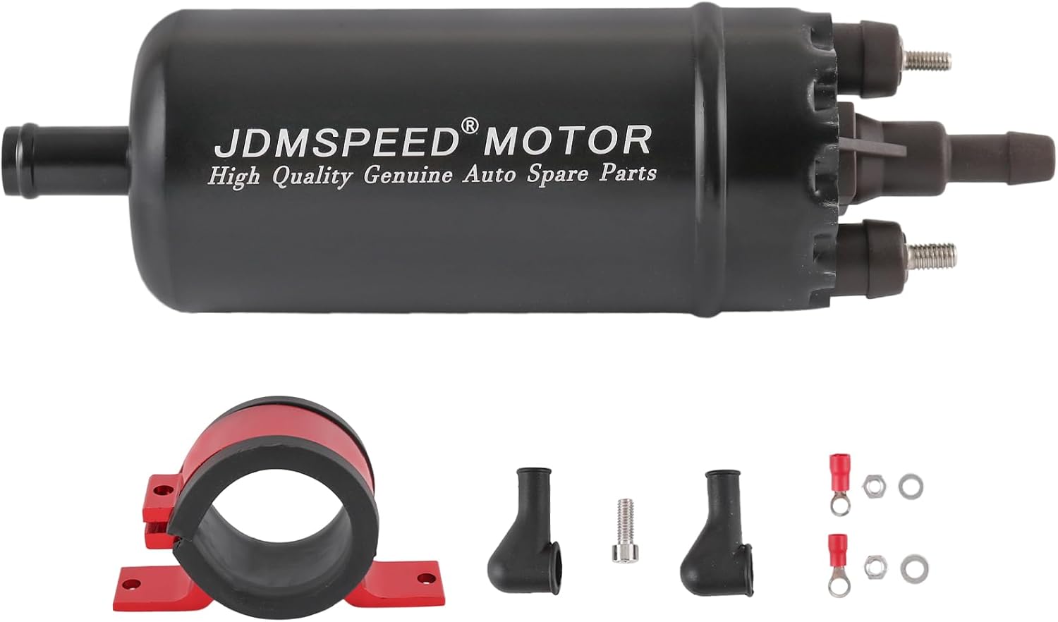 Universal Inline High Pressure Fuel Pump With Mounting Bracket Clamp 12V Gasoline Fuel Injection Pump Replacement 0580464070 0580453911 0580463017 0580464023 Black Electric Injection Systems