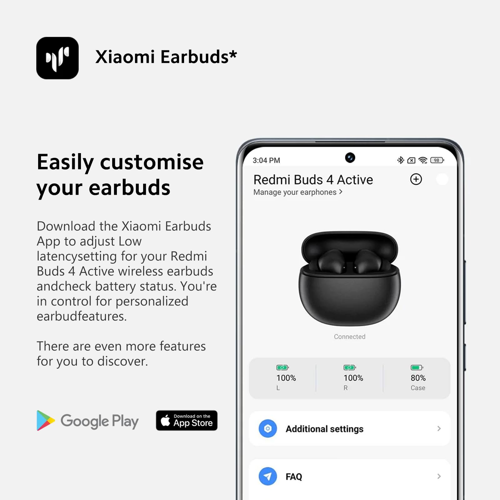 Xiaomi Redmi Buds Active Wireless Bluetooth Headphones 28 Hours