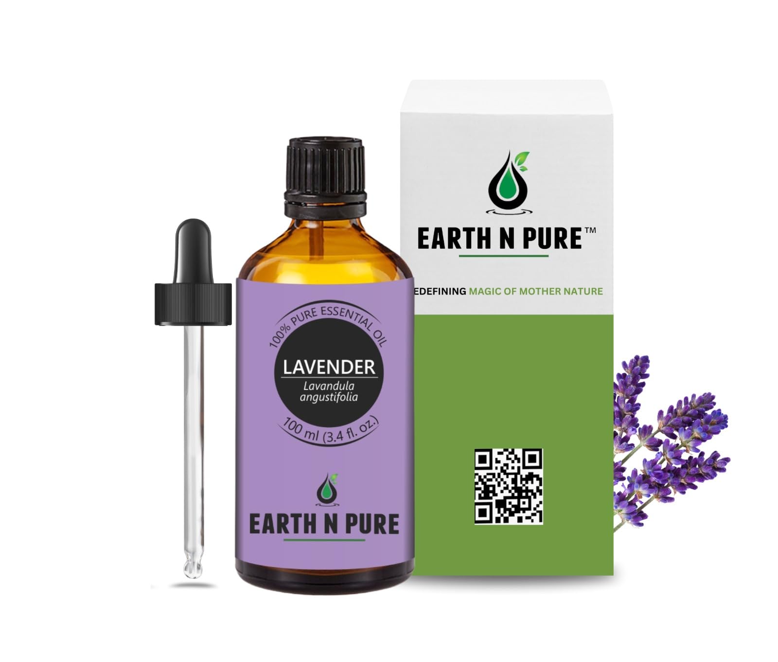 Lavender Essential Oil Natural and Therapeutic Grade With Glass Dropper 100 ml