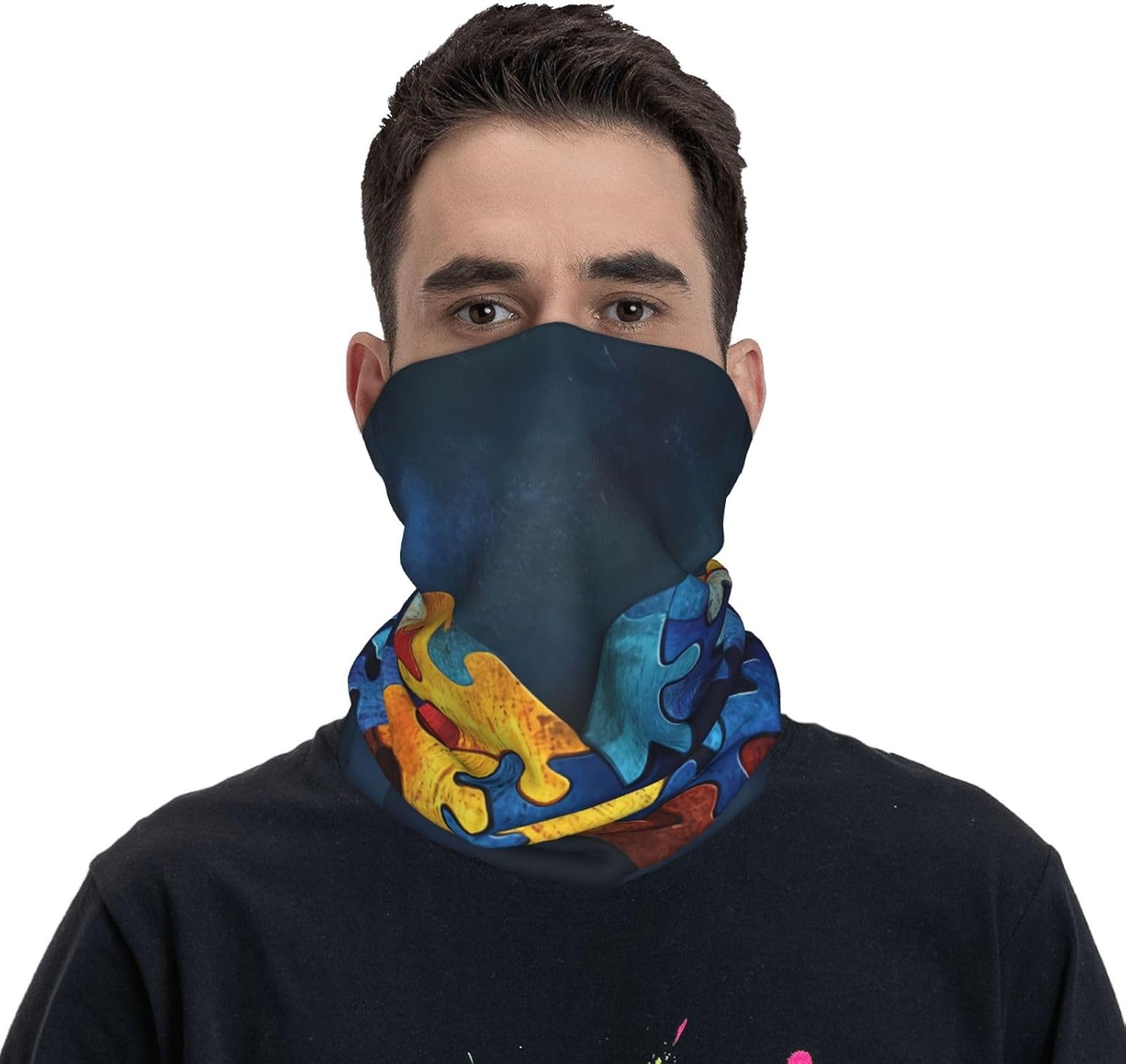 Unisex Workout Headbands Non Slip Sport Sweatbands Yoga Hairbands for Travel Fitness Athletic Moisture Wicking - Autism Awareness Puzzle Pieces Heart image 3