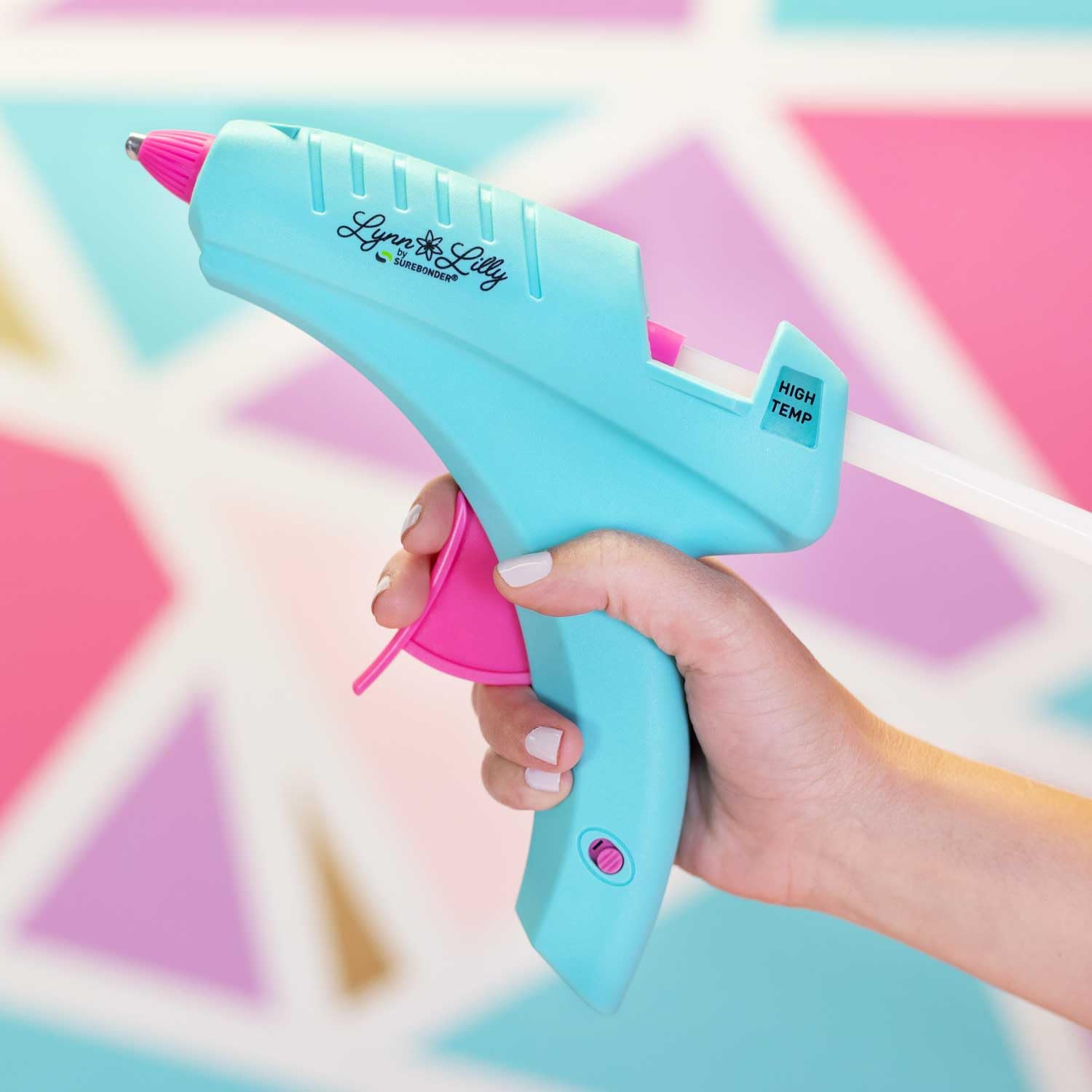 Surebonder Lynn Lilly Edition - Kit per pistola per colla a caldo senza fili con colla a caldo multiuso e stick di colla ad alta resistenza, colore: blu