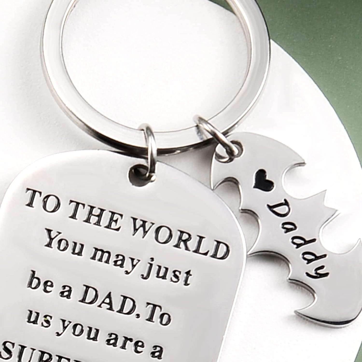 Father Keychain, Batman Keychains for New Dad Step Dad Grandpa Son, Fathers Day Birthday Gift for Daddy from Daughter