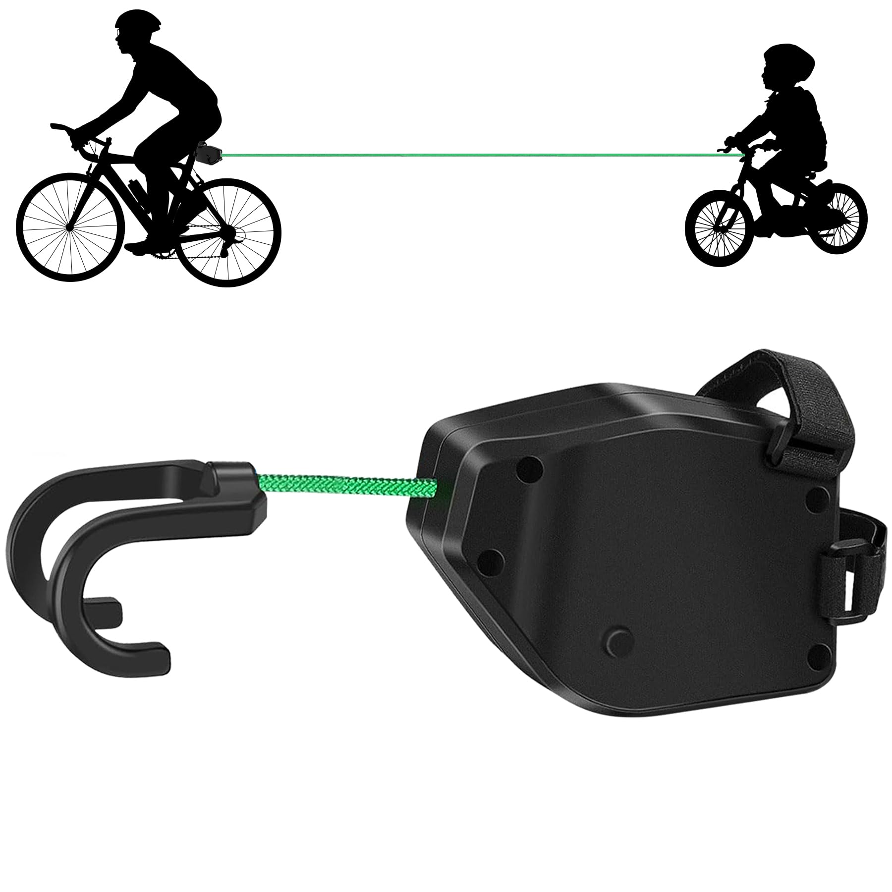 YeahBoom Corda di Traino per Bicicletta,2,5M Bar Trazione Velo Bambino,Sistema di Traino della Bicicletta Retrattile,Fune da Traino Bambini Portatile per Bici MTB e Corda di Traino Genitore Bambino