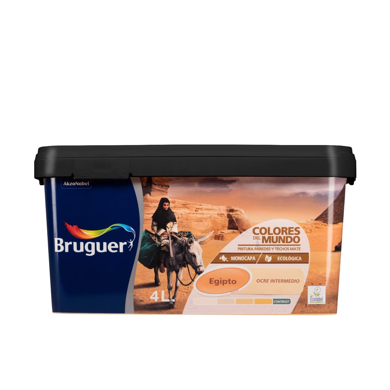Bruguer Colores del Mundo Pintura para paredes monocapa Egipto Ocre Intermedio 4 L