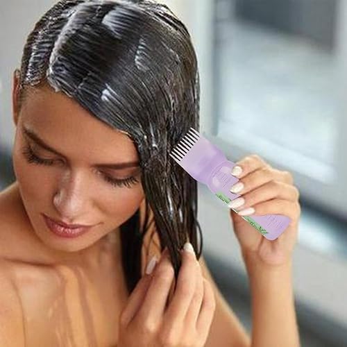 Miniatura 3 de Aplicador de aceite para el cabello con raíz de peine, paquete de 3 botellas de tinte para el cabello de 6 onzas, botellas de plástico exprimibles