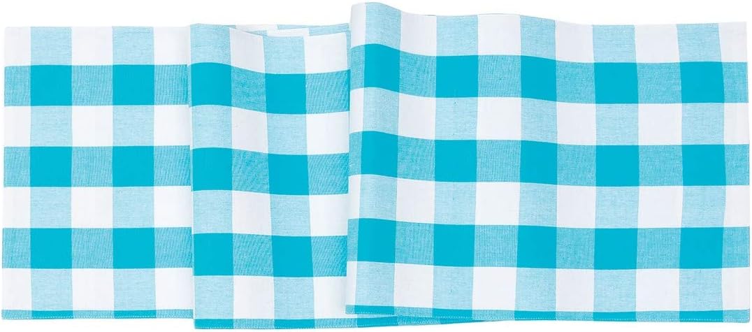 C&F Home Franklin Buffalo Check Gingham Plaid Woven Black and Orange Cotton Machine Washable Table Runner 13" x 72" 13" x 72" Orange