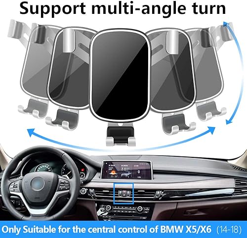 Miniatura 5 de LUNQIN - Soporte para teléfono de coche para BMW X5 2014 2015 2016 2017 2018 y BMW X6 2015-2019 y X5M X6M 14-19 SUV Auto Interior Accesorios Mejor