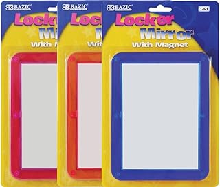 BAZIC Multicolor Magnetic Locker Mirror, One Mirror, Color May Vary,