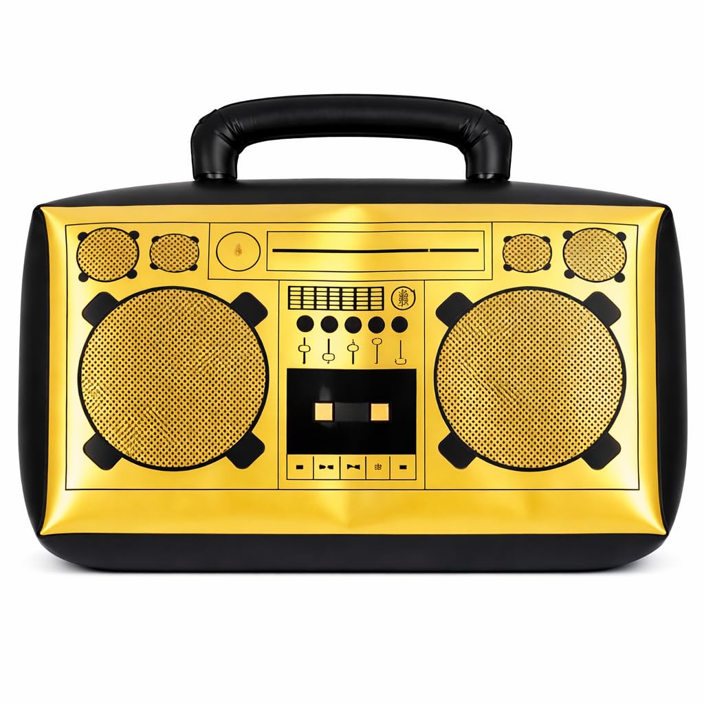 Large Inflatable Boombox | Inflatable Boom Box | 80s Hip Hop Boom Box | Old School Boombox | Blow Up Stereo 90s | 80s Hip Hop Party Decorations | Rap