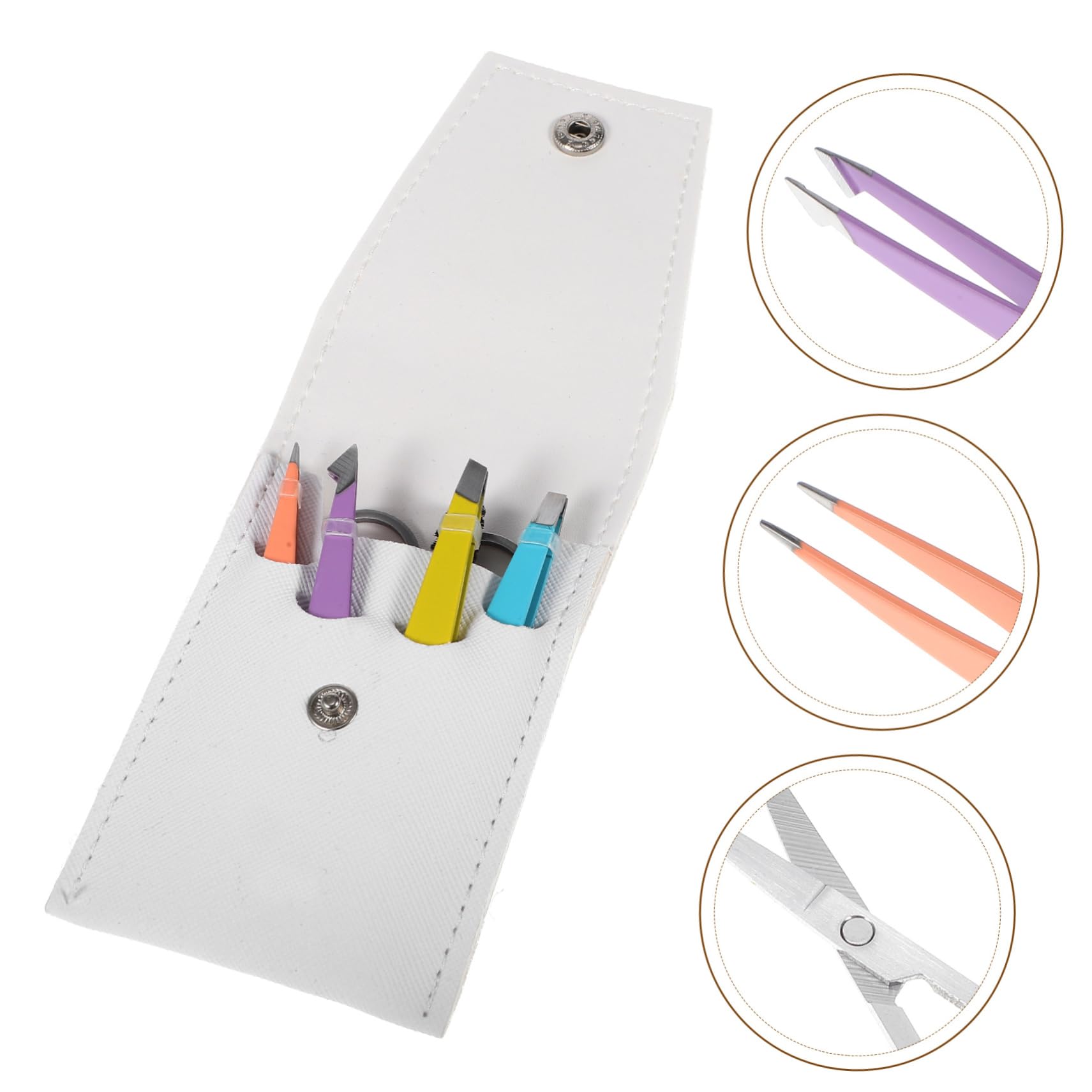 PartyKindom 2sets Eyebrow Shaping Tweezers Portable Beauty Tool Set for Home and Salon 6pcs*2