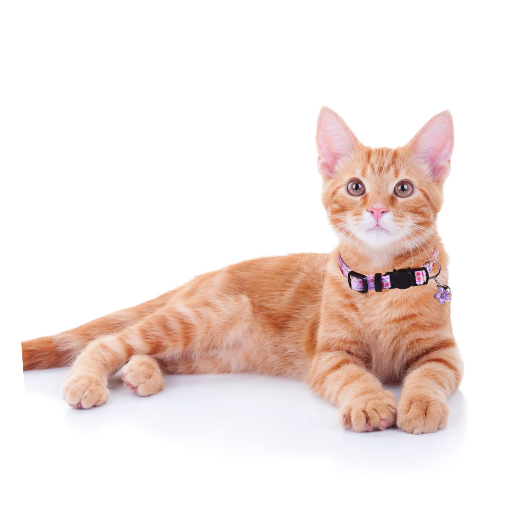 POPETPOP 3 Set Di Collare Per Gatti Floreale Catena Per Animali Domestici Cravatte Alla Moda Per Gatti Collare Robusto E Lavabile 4 Pezzi * 3