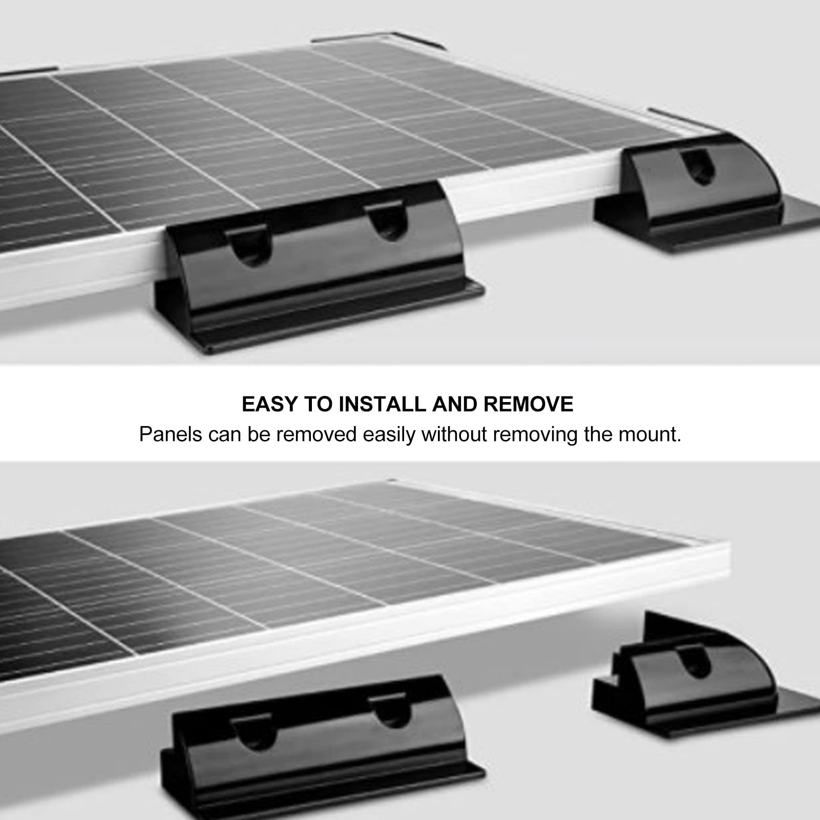 6 Pcs ABS Plastic Corner Bracket Solar Panel Roof Mount with Convenient Use for Protection Function, Easy Installation for RV, Boats