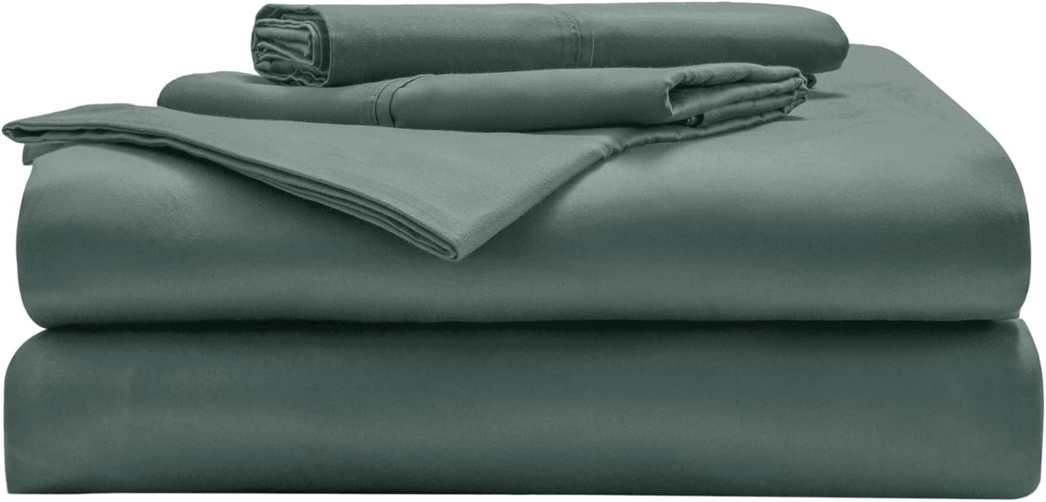 Miracle Made Breathable Cotton Bed Sheets, 4-Piece Set – Silver-Treated, Soft and Cool-to-the-Touch Lightweight Bedding Designed for Hot Sleepers – Queen Size, Sky Blue