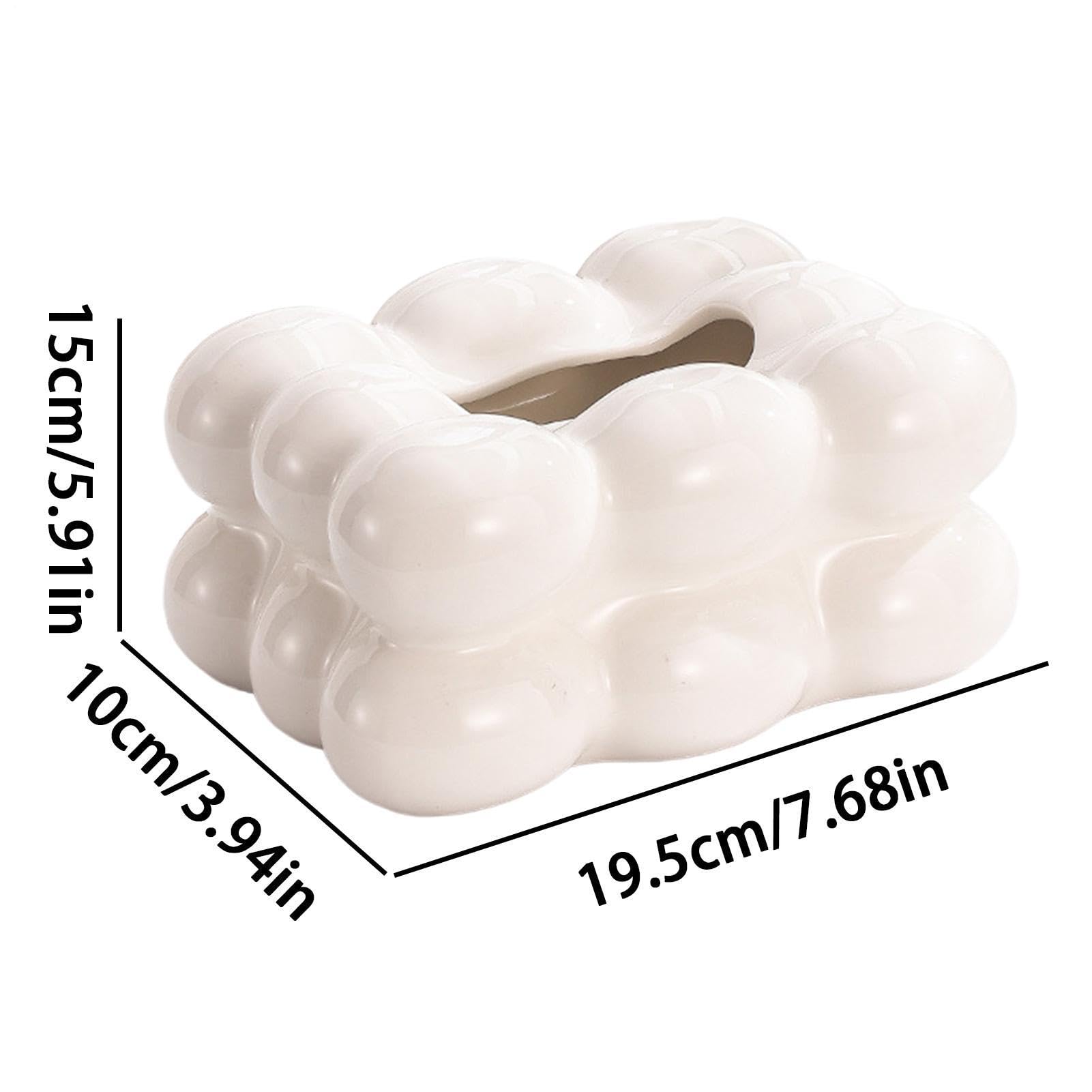 Portapañuelos Cubo Decorativo con Diseño Algodón de Azúcar Estético