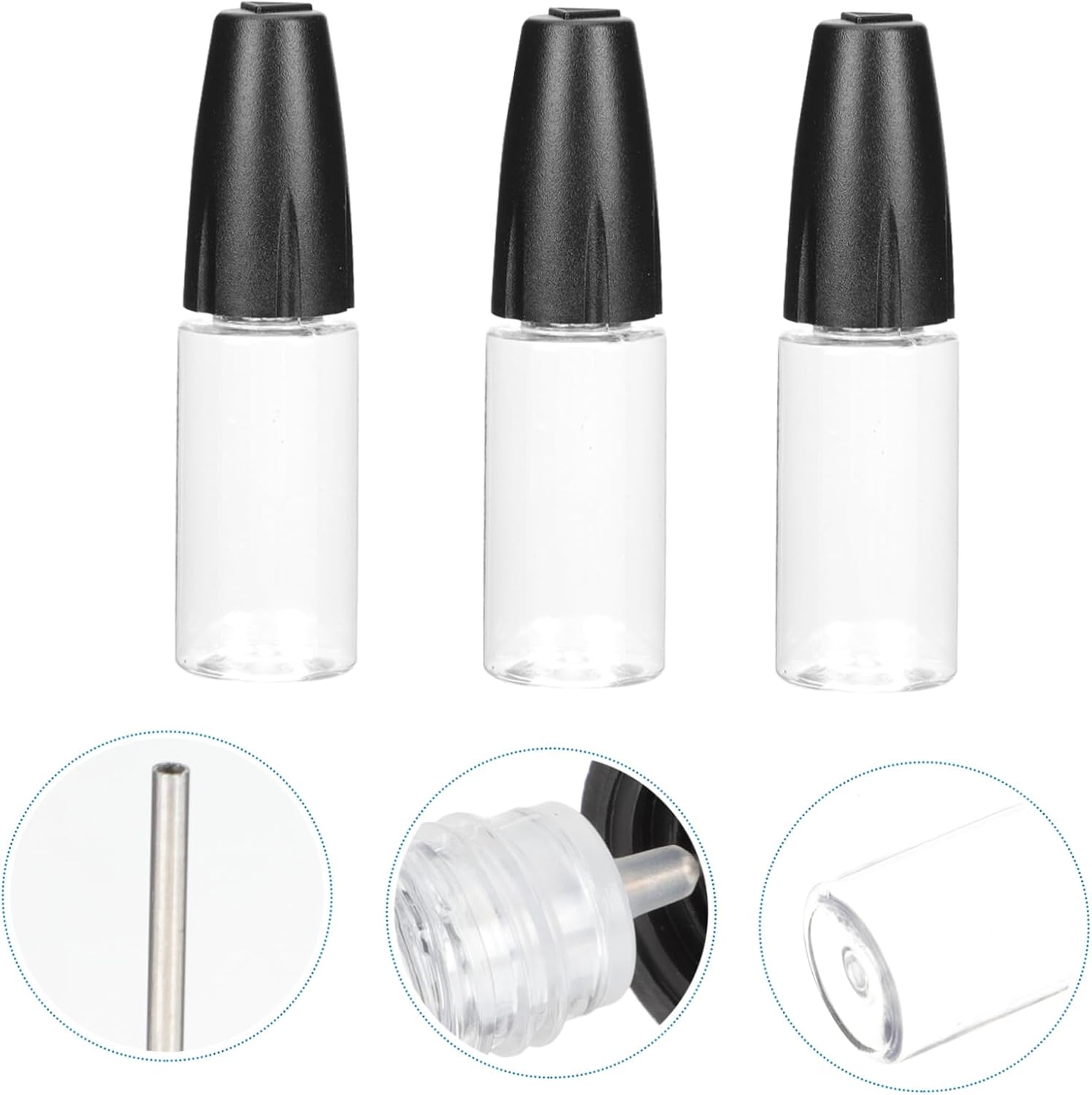 Lurrose 24pcs Squeeze Bottle Dispenser for Pigment Glue Lash Water Bottle Squeezer Needle Tip Easy Clean Multi-use