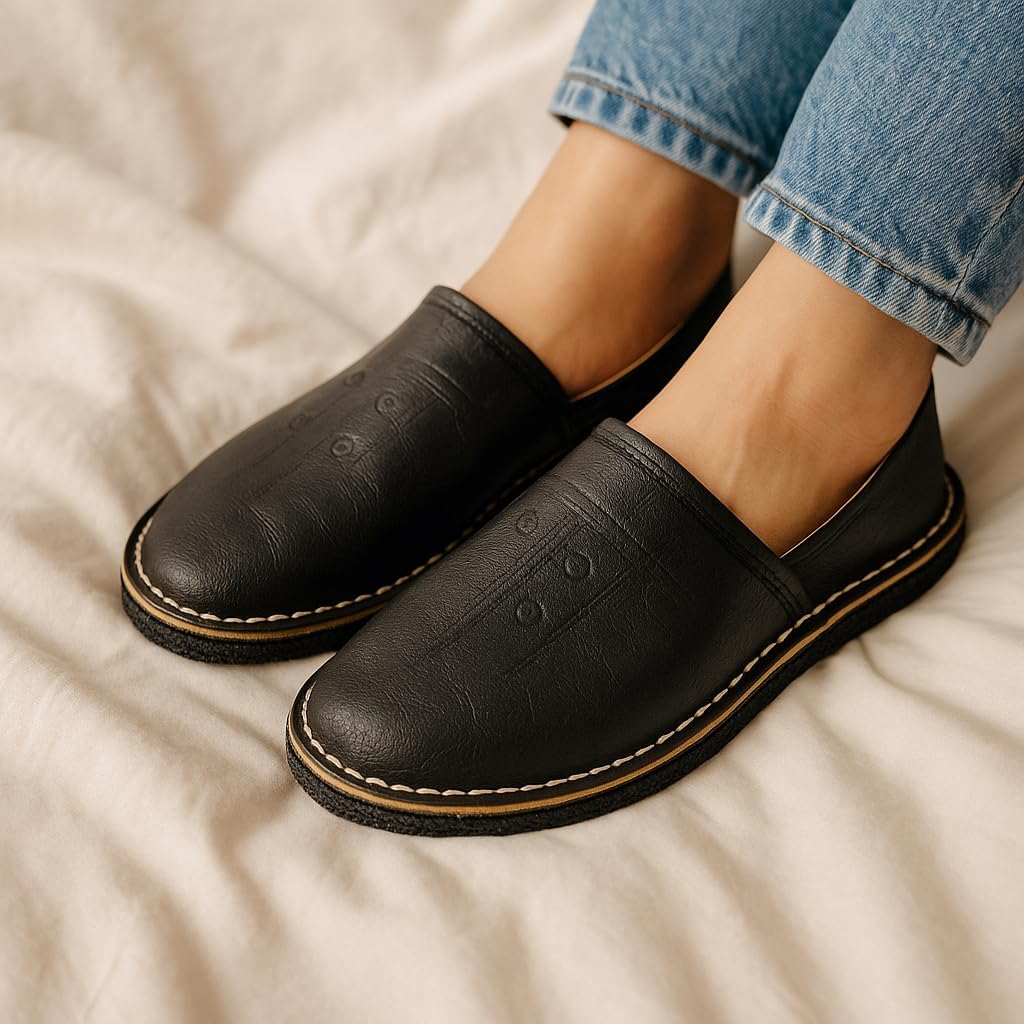 Moroccan babouche shoe, Leather slipper, Unisex Handmade Babouches slippers Dyed With Natural Color, babouche men, babouche women