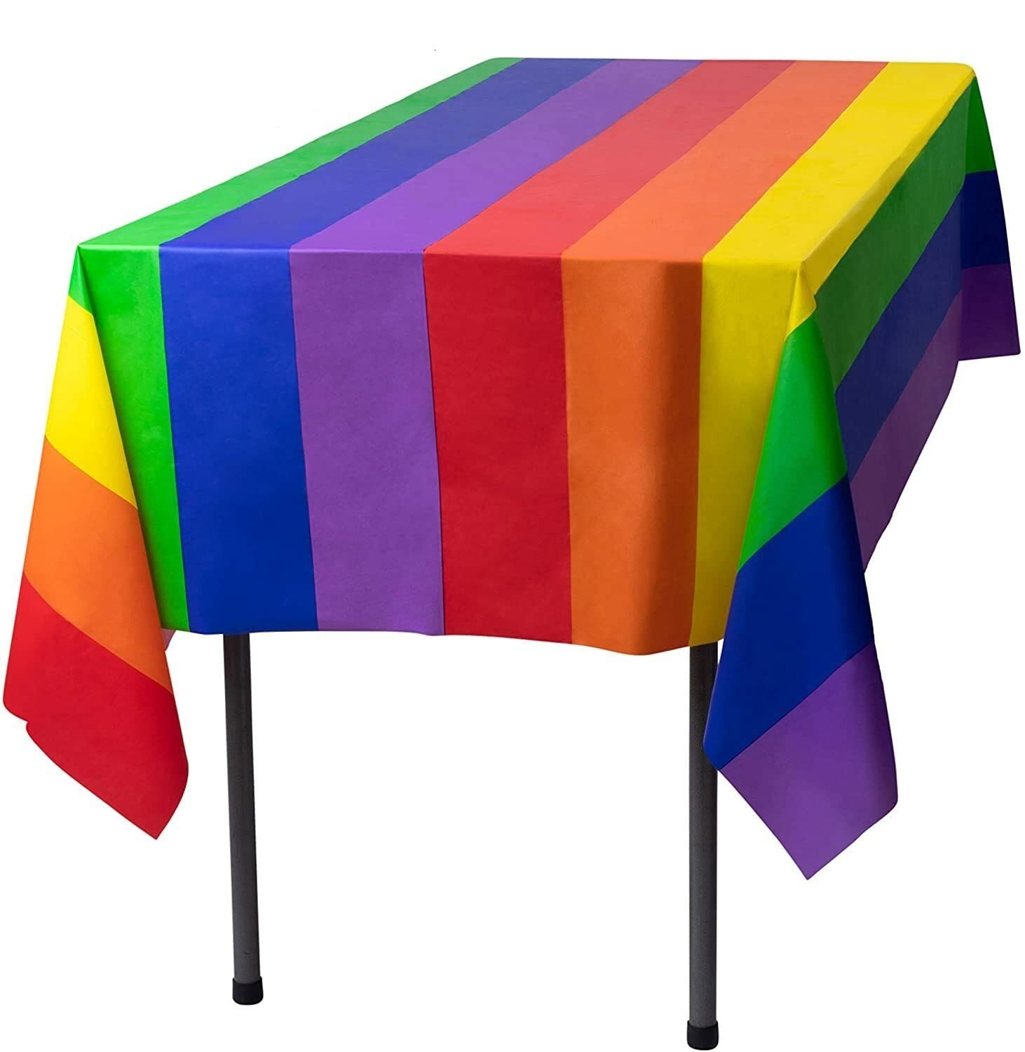 We Show Pride Multicolor Rainbow Themed Plastic Table Cover Tablecloth Bbq Party Gay Lgbtq+ Event Caterer