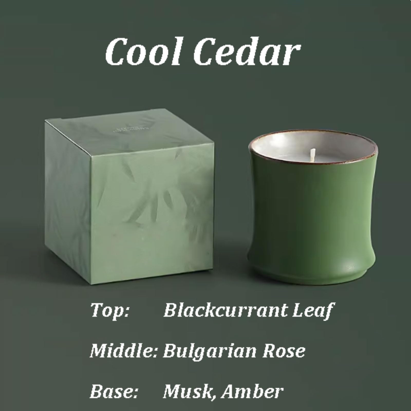 Candele in ceramica Candela di soia naturale Candela profumata a cilindro retrò di lunga durata for relax e spa in vacanza a casa(Cedarwood)
