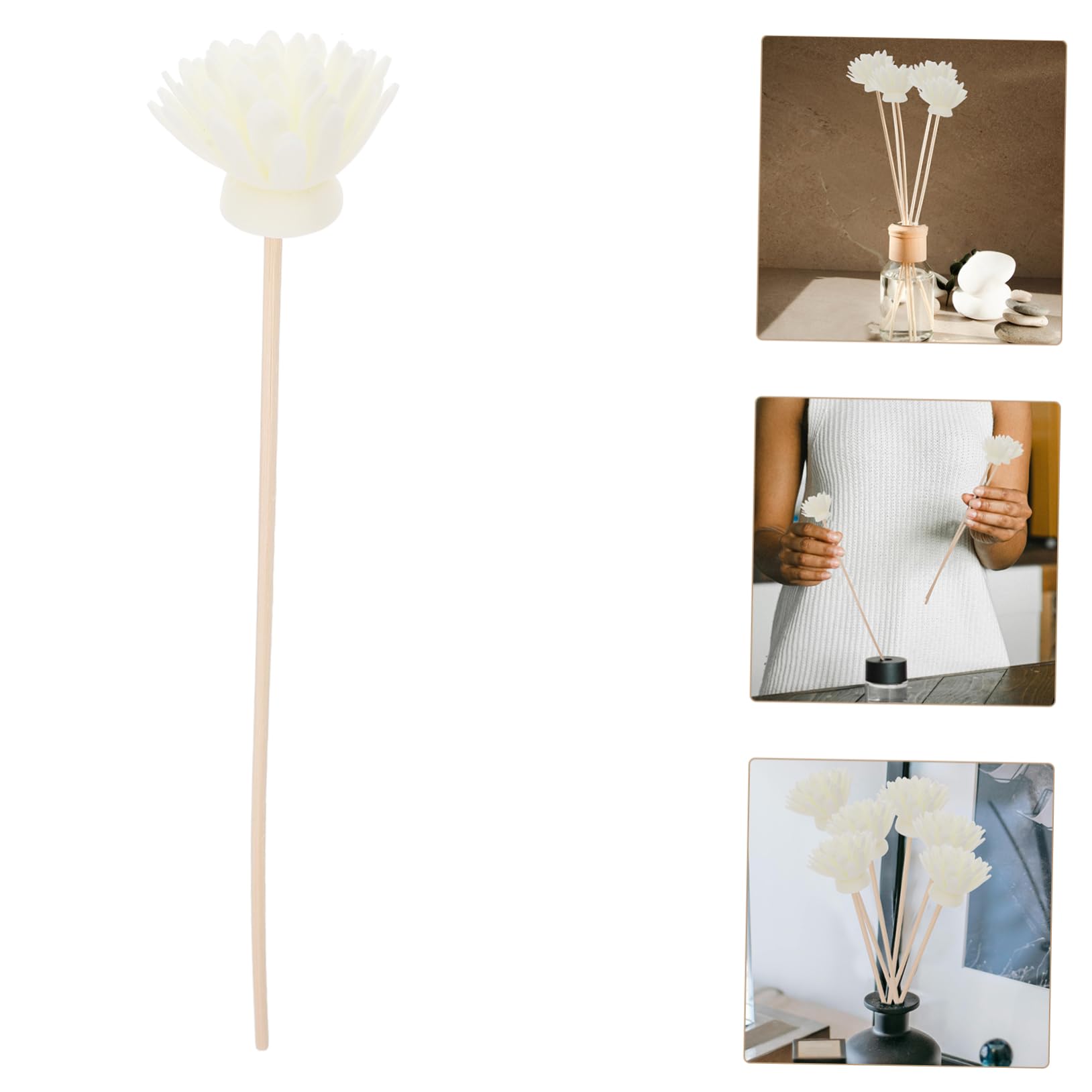 ABOOFAN 300 STK Aromatherapie-Rattan Aromaöl Diffusor Blüten Ätherischer Öle Parfums para Mujer Hortensie Natürliches Parfüm Auto Gießen Diffusorbasis Aroma-Sticks Beige Z.b.