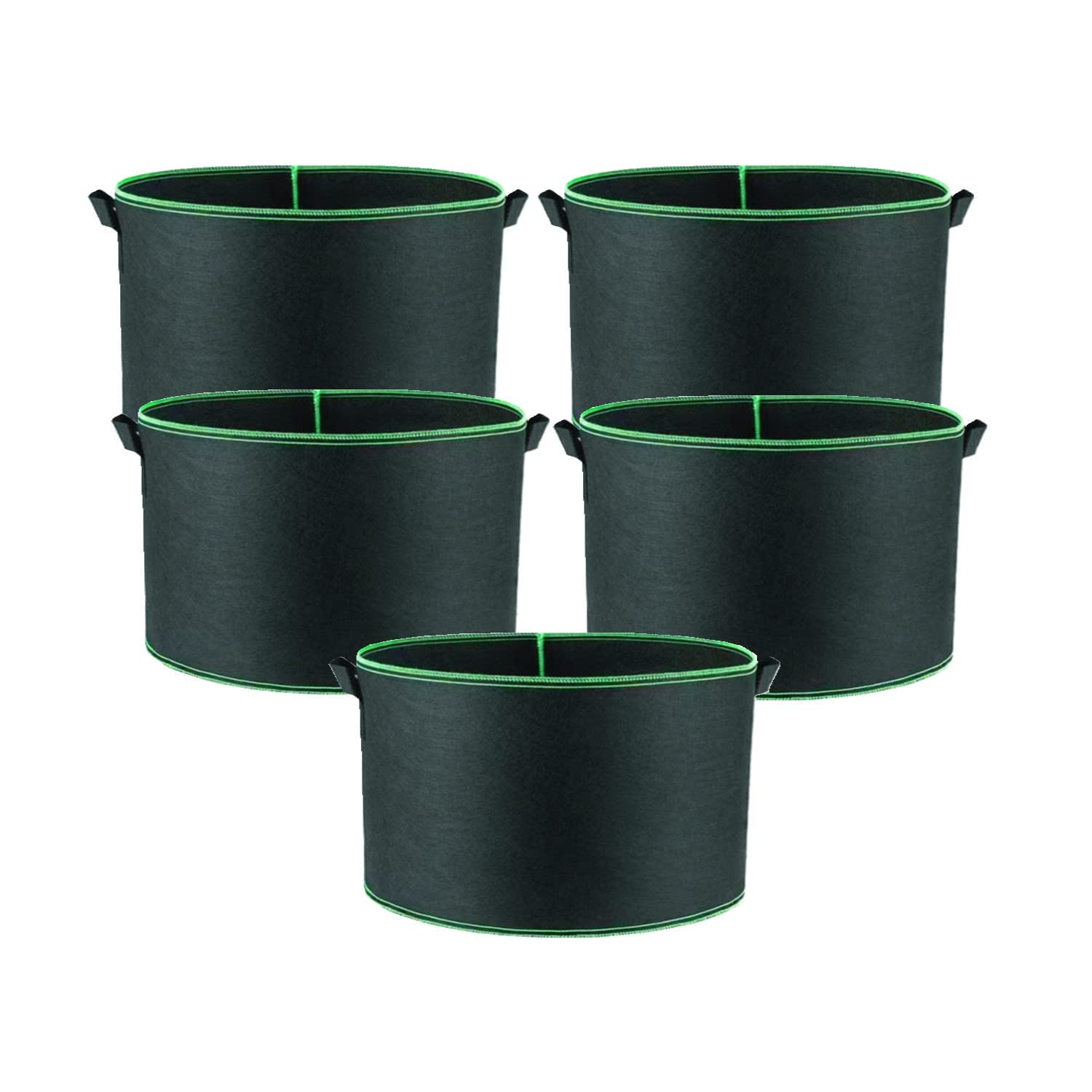 Niurui 5-Pack 30 Gallon Grow Bags Heavy Duty Aeration Fabric Pots Thickened Nonwoven Fabric Pots Plant Grow Bags with Handles,for Low Stress Plant Training Fruits, Vegetables, and Flowers(Black