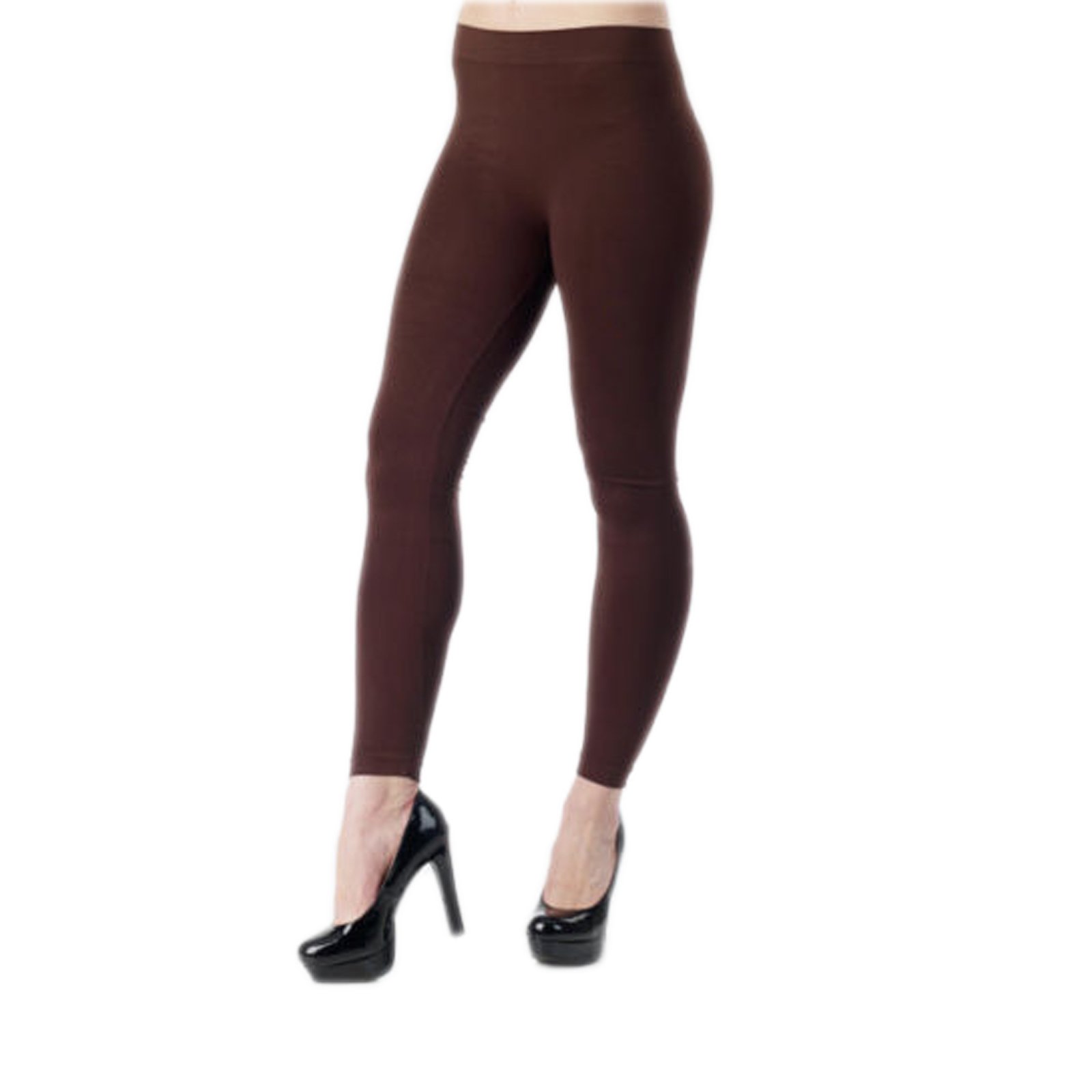Sufiah Women's Brown Running Yoga Tights Plain Full Length Long Stretch Leggings Pants Everyday Skinny Jeggings (Xl, -Tight)