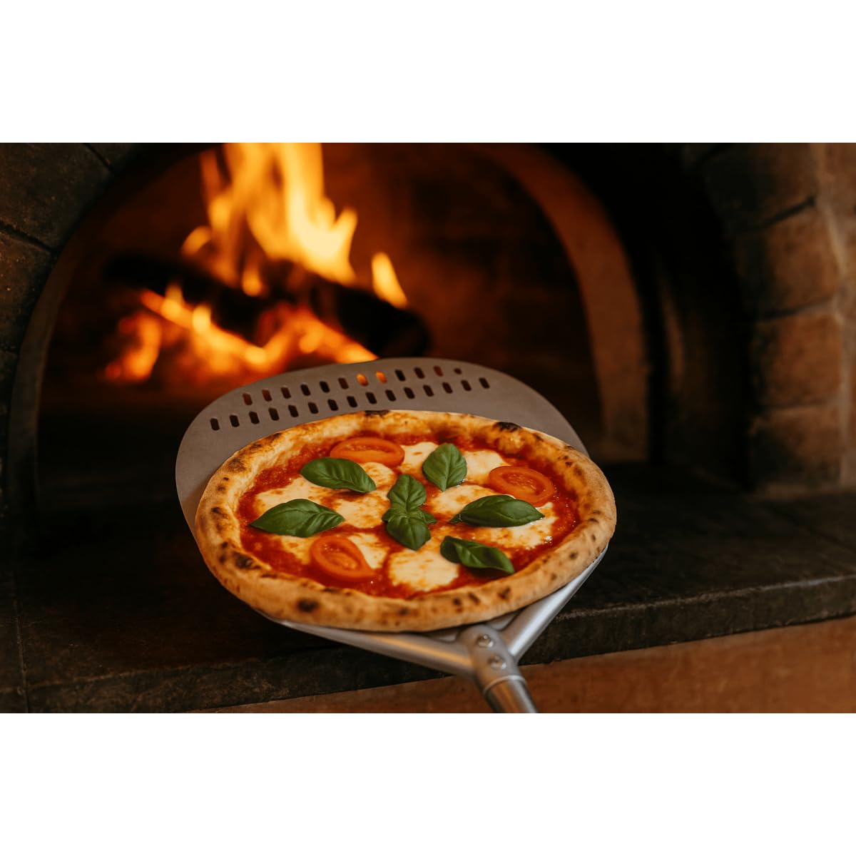 INTEC - Paletta per pizza rotonda alluminio alimentare spatola Ø36 cm manico 65-120 cm qualità professionale