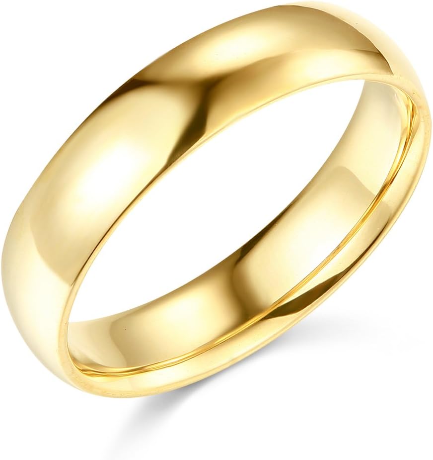 14k Yellow or White Gold 5mm Comfort FIT Plain Wedding Band