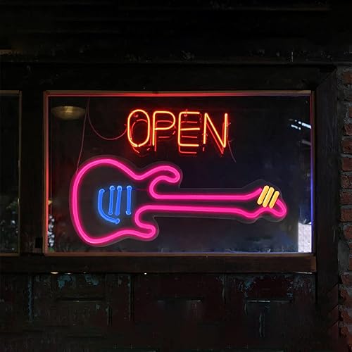 Miniatura 2 de Letrero de neón de guitarra, interruptor de encendidoapagado para decoración de pared, letrero de luz LED para decoración de dormitorio, habitación