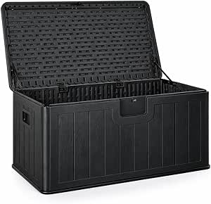 Baúl exterior almacenaje de resina impermeable multiusos 410L | Arcón de jardín 
