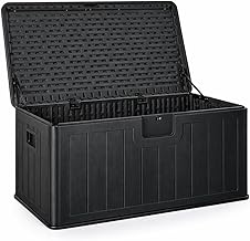 410L Waterproof Resin Outdoor Storage Chest | Weatherproof Garden Chest | Storage of Cushions, Tools or Toys | Organizer Chest with Lid and Handles