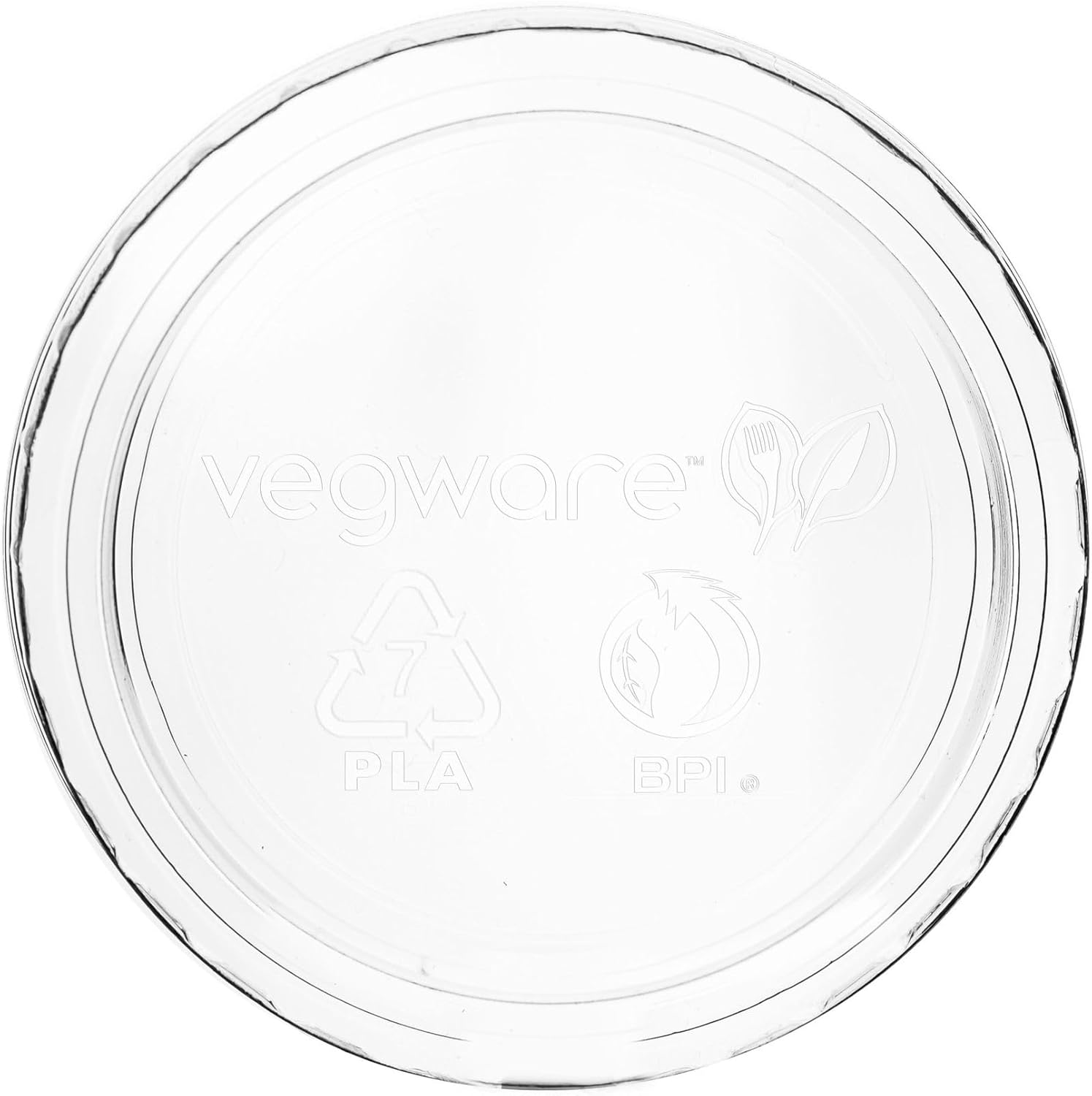 Vegware CF736 Compostable Clear Plastic 2-4oz Container Lids, Case of 2000, Small Portion Condiment Sauce Containers, Renewable Plant-Based PLA Plastic, Disposable