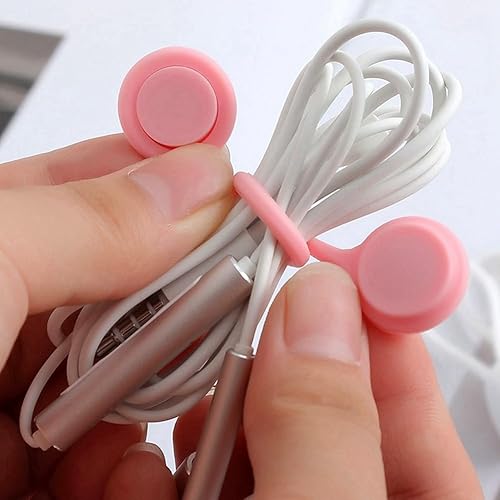 Miniatura 7 de 20pcs Cable Organizer Minimalist Silicone Cable Organizer for Data, Headphone, and Charging Cords Dark Pink