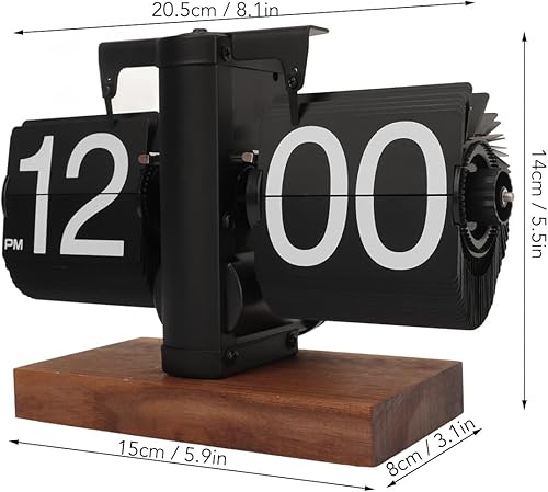 Miniatura 2 de Reloj de escritorio abatible, reloj digital retro automático de tubo giratorio, funciona con pilas, reloj de fusión mecánico para decoración del