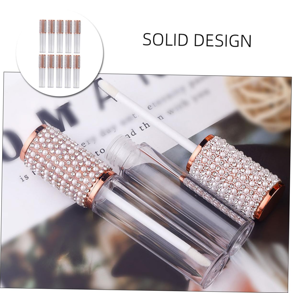 Tubo de Brillo de Labios Recargable de Vidrio 5ml, 10 Piezas | Brillo Labial y Líquido de Tinte, Uso DIY y Creaciones Artísticas, Formato Compacto Fácil de Llevar
