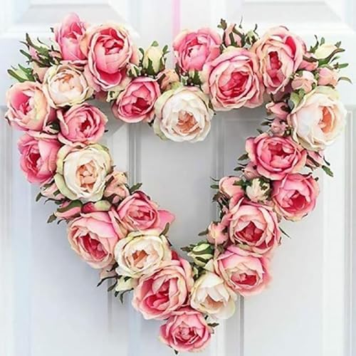 Operitacx Wire Wreath Frame, 12 Inch Heart Shaped Metal Wreath Form with 35m Iron Wire for Crafts & Floral, Wedding, Christmas Front Door Decoration Home Party DIY Crafts Supplies - Thumbnail 7